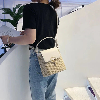 Belle Étoile Nice™ | Ondine - Mini Sac Carré en Rotin – Élégance Moderne