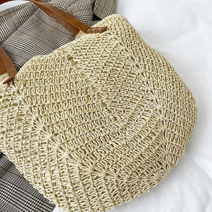 Belle Étoile Nice™ | Althéa - Grand Sac en Paille Bohème – Élégance Naturelle