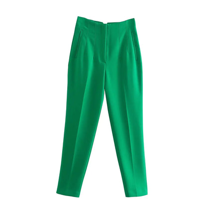 Belle Étoile Nice™ | Pantalon droit taille haute zippé – Élégance vintage