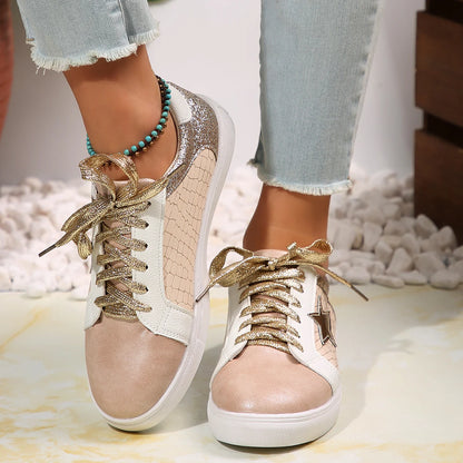 Belle Étoile Nice™ | Baskets Femme à Lacets Confortables avec Motif Étoile