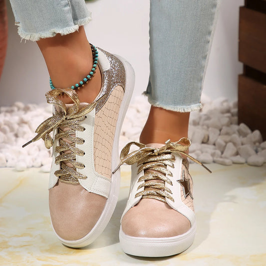 Belle Étoile Nice™ | Baskets Femme à Lacets Confortables avec Motif Étoile