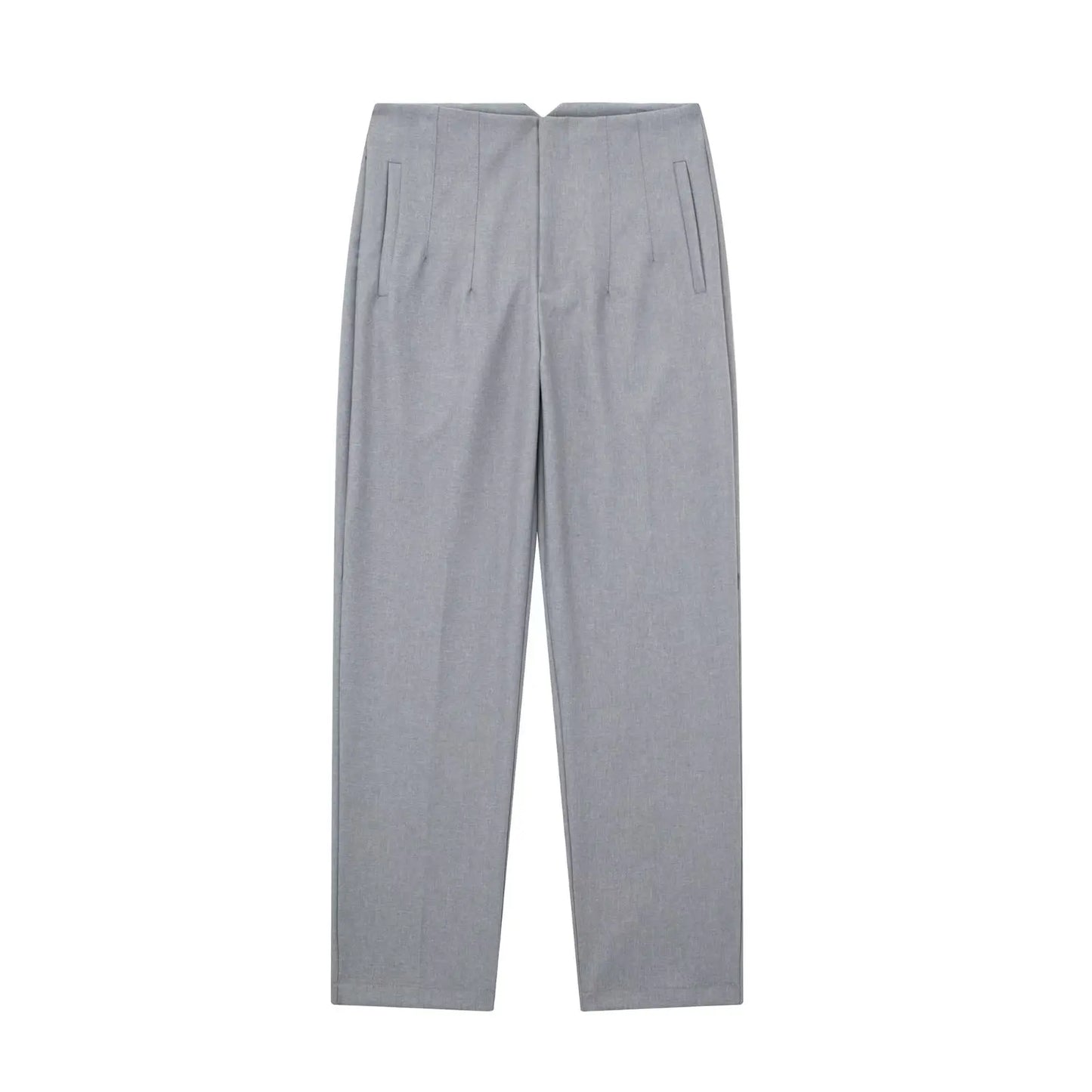 Belle Étoile Nice™ | Pantalon droit taille haute zippé – Élégance vintage