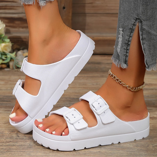 Clémentine™ | Mules d’Été à Semelle Épaisse– Boucles Réglables