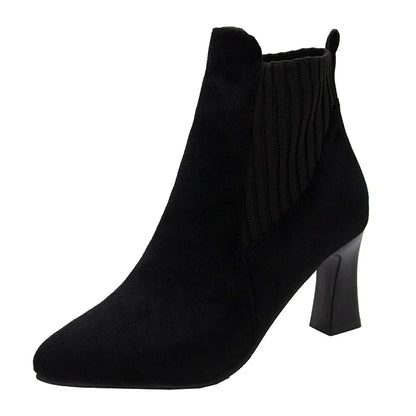Belle Étoile Nice™ | Bottines à Talons Fins en Suédine Beige
