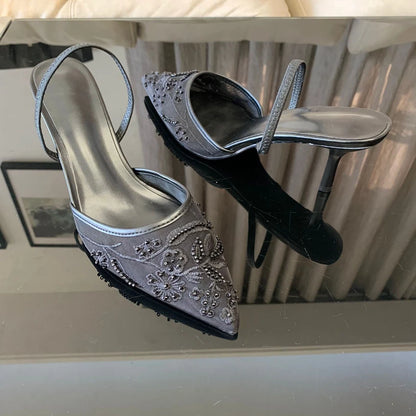 Belle Étoile Nice™ | Escarpins Slingback à Broderies Florales