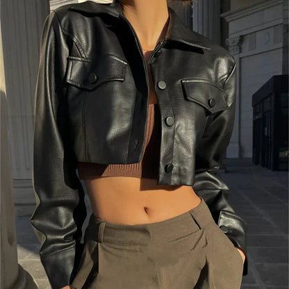 Belle Étoile Nice™ | Élise - Veste en similicuir élégante