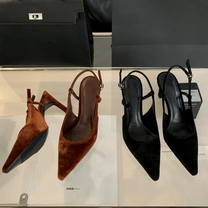 Aneikeh Spring Fashion Pointed Toe Women Pumps Sexy Thin High Heels Sandals Elegant Banquet Female Mule Shoes