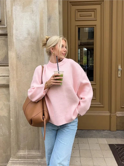 Belle Étoile Nice™ | Pull oversize femme en maille – doux, chaud et parfait pour l’automne
