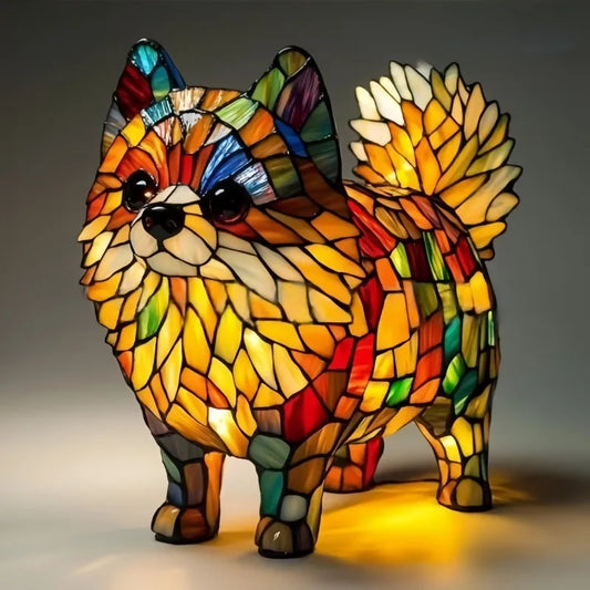 Sunny Pompom – Lampe Chien en Mosaïque Joyeuse