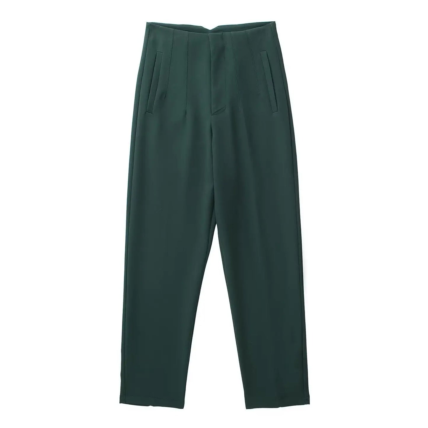Belle Étoile Nice™ | Pantalon droit taille haute zippé – Élégance vintage