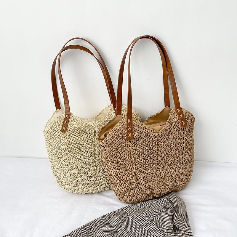 Belle Étoile Nice™ | Althéa - Grand Sac en Paille Bohème – Élégance Naturelle