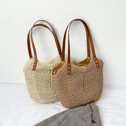 Belle Étoile Nice™ | Althéa - Grand Sac en Paille Bohème – Élégance Naturelle