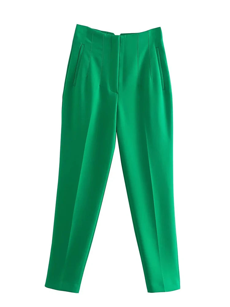 Belle Étoile Nice™ | Pantalon droit taille haute zippé – Élégance vintage