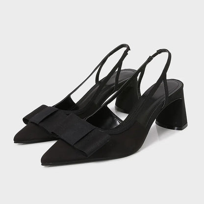 Belle Étoile Nice™ | Slingbacks Vernis à Nœud et Talon Bloc