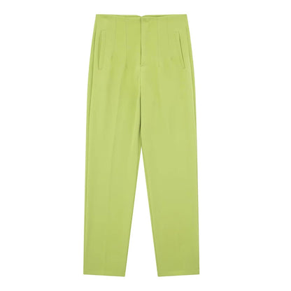 Belle Étoile Nice™ | Pantalon droit taille haute zippé – Élégance vintage