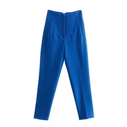 Belle Étoile Nice™ | Pantalon droit taille haute zippé – Élégance vintage