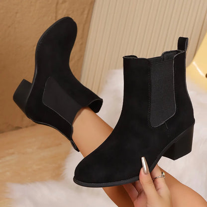 Belle Étoile Nice™ | Bottines Femme Léopard à Talons Carrés et Bout Rond