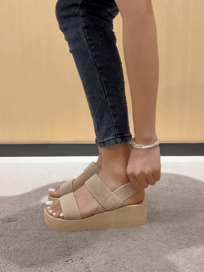 Méloria™ | Sandales Noires à Brides Larges et Semelle Confort