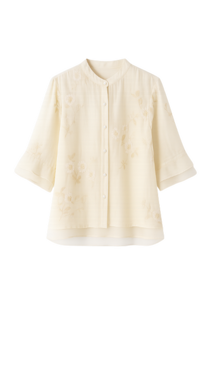 Belle Étoile Nice™ | Blouse à fleurs brodées