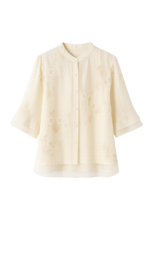 Belle Étoile Nice™ | Blouse à fleurs brodées