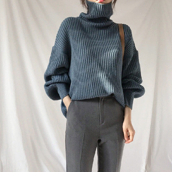 Nolwenn™ | Luxe Pull à col roulé et à manches ballon
