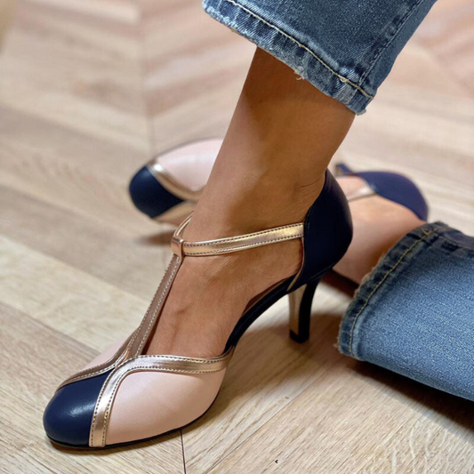 Alessia™ | Escarpins T-strap colorés et confortables à bout rond