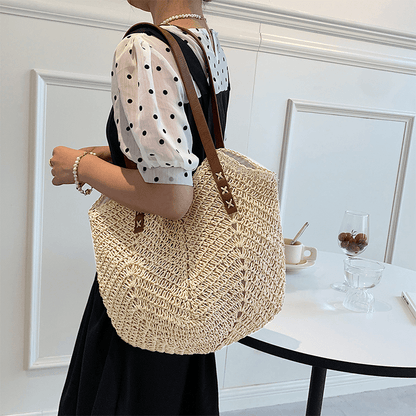 Belle Étoile Nice™ | Althéa - Grand Sac en Paille Bohème – Élégance Naturelle
