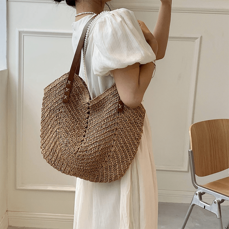 Belle Étoile Nice™ | Althéa - Grand Sac en Paille Bohème – Élégance Naturelle